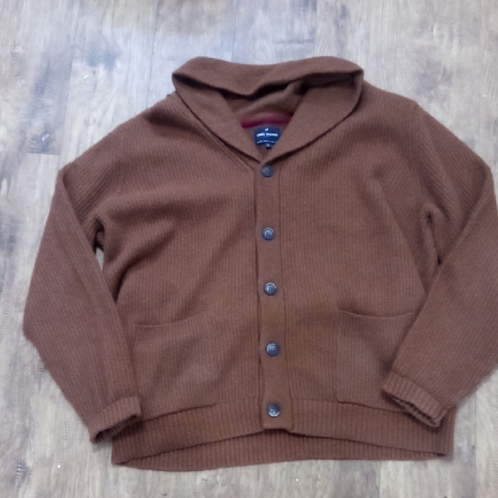 Daniel Hechter Brown Shawl Collar Cardigan Men's XXL